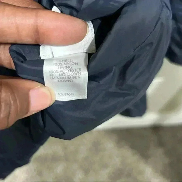 J. Jill Down Reversible Puffer Coat Jacket Size M Petite Blue - Picture 6 of 6